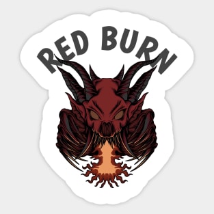 Red burn Sticker